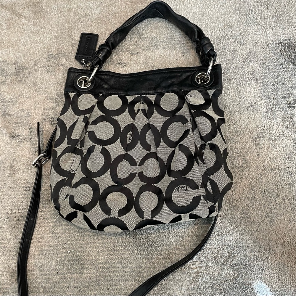 Black & silver Coach handbag